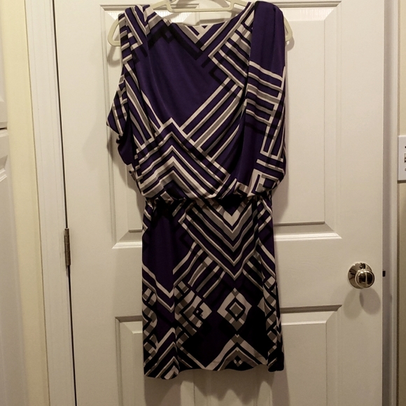 Jessica Simpson Purple,Tan & Black Dress size:M - Picture 2 of 15